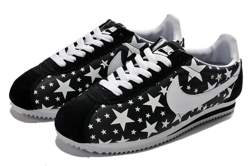 2014 Nike Cortez nouvelles chaussures étoiles lumineuses hommes blancs noirs (3)